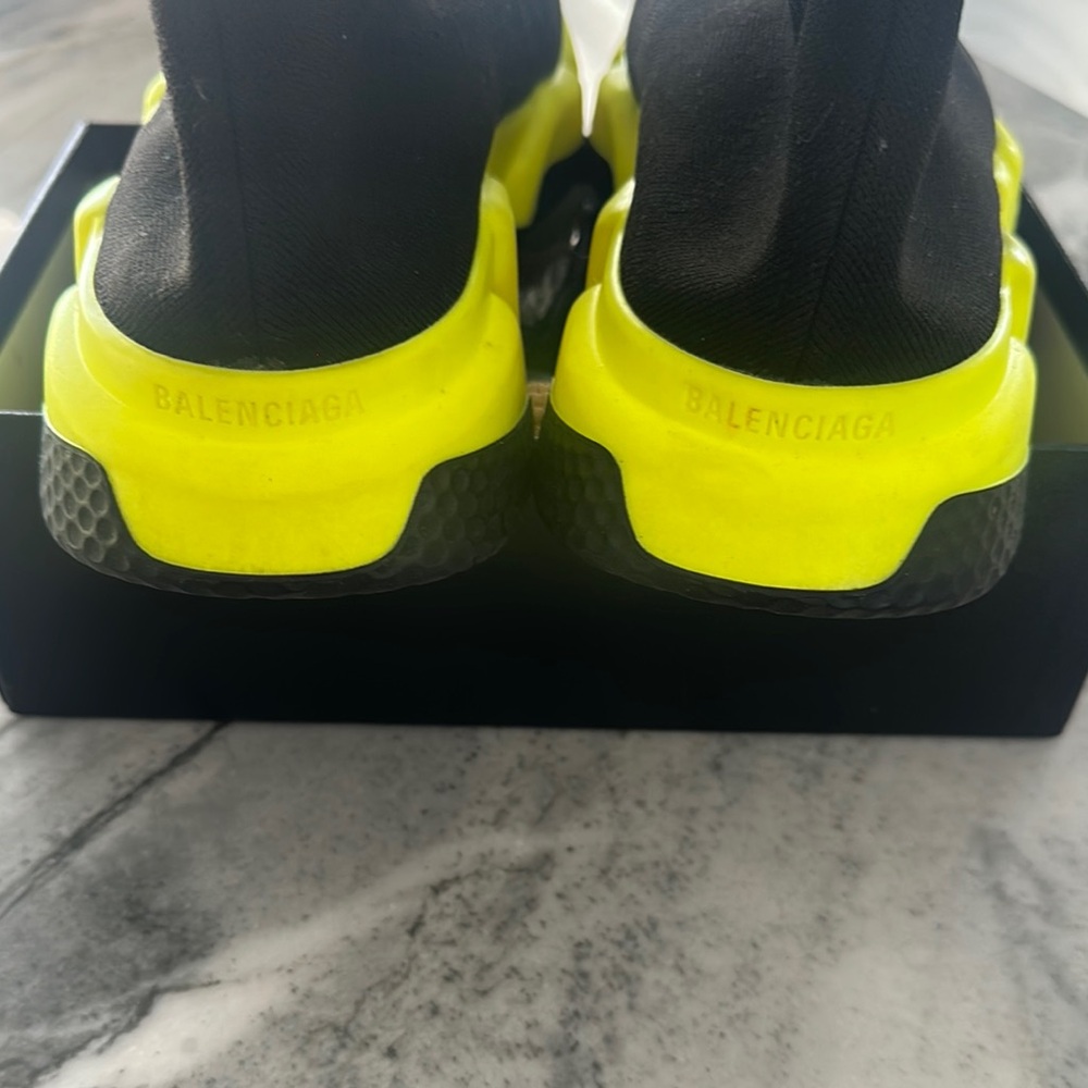 Balenciaga Black and Neon Yellow Sneakers - Picture 7 of 7